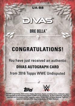 2016 Topps WWE Undisputed - Autographs #UA-BB Brie Bella Back