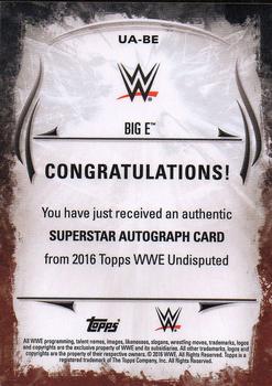 2016 Topps WWE Undisputed - Autographs #UA-BE Big E Back