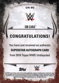 2016 Topps WWE Undisputed - Autographs #UA-SC Sin Cara Back