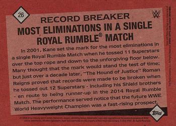 2016 Topps WWE Heritage - Record Breakers #26 Roman Reigns Back