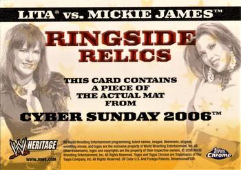 2007 Topps Chrome Heritage II WWE - Ring Side Relics #NNO Lita / Mickie James Back