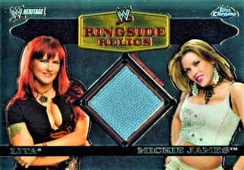 2007 Topps Chrome Heritage II WWE - Ring Side Relics #NNO Lita / Mickie James Front