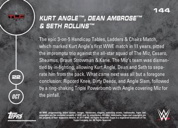 2016 Topps Now WWE #144 Kurt Angle / Seth Rollins / Dean Ambrose Back