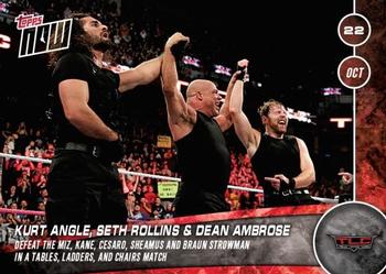 2016 Topps Now WWE #144 Kurt Angle / Seth Rollins / Dean Ambrose Front