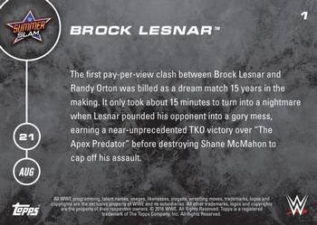 2016 Topps Now WWE #1 Brock Lesnar Back