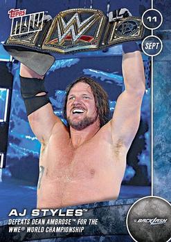 2016 Topps Now WWE #6 AJ Styles Front