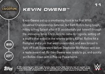 2016 Topps Now WWE #11 Kevin Owens Back