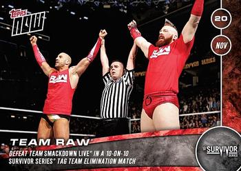 2016 Topps Now WWE #34 Team Raw Front