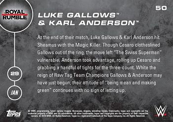 2016 Topps Now WWE #50 Luke Gallows / Karl Anderson Back