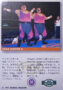 1997 BBM Pro Wrestling #59 Headhunter A Back