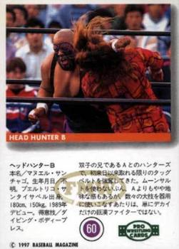 1997 BBM Pro Wrestling #60 Headhunter B Back