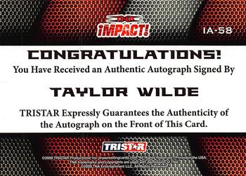 2009 TriStar TNA Impact - Autograph Silver #IA-58 Taylor Wilde Back