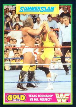 1992 Merlin WWF Gold Series Part 1 #7 Texas Tornado vs. Mr. Perfect Front