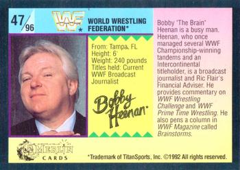 1992 Merlin WWF Gold Series Part 1 #47 Bobby Heenan Back