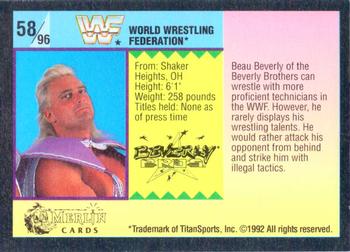 1992 Merlin WWF Gold Series Part 1 #58 Beau of the Beverly Brothers Back