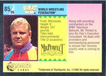 1992 Merlin WWF Gold Series Part 1 #85 Mr. Perfect Back