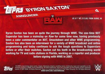 2017 Topps WWE #4 Byron Saxton Back