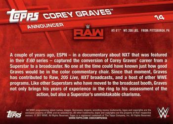 2017 Topps WWE #14 Corey Graves Back