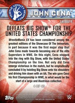 2017 Topps WWE Road To Wrestlemania - John Cena Tribute #4 John Cena Back