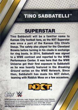 2017 Topps WWE NXT #31 Tino Sabbatelli Back