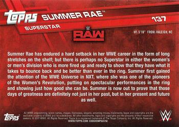2017 Topps WWE Then Now Forever  #137 Summer Rae Back