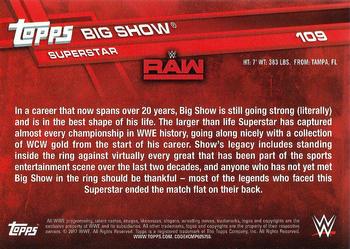 2017 Topps WWE Then Now Forever  #109 Big Show Back