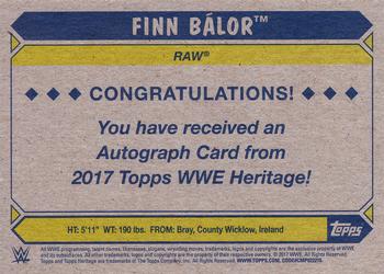 2017 Topps WWE Heritage - Autographs Gold #NNO Finn Bálor Back