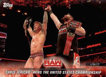 2018 Topps WWE Road To Wrestlemania #10 Chris Jericho Wins the United States Championship - Raw Front