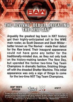 2018 Topps WWE Road To Wrestlemania #30 The Revival Debut, Defeating The New Day - Raw Back