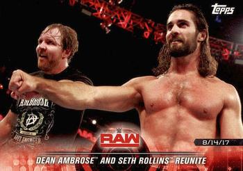 2018 Topps WWE Road To Wrestlemania #46 Dean Ambrose and Seth Rollins Reunite - Raw Front