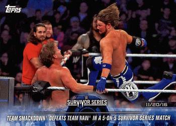 2018 Topps WWE Road To Wrestlemania #62 Team SmackDown Defeats Team Raw in a 5-on-5 Survivor Series Match - Survivor Series 2016 Front