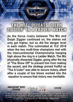 2018 Topps WWE Road To Wrestlemania #65 The Miz Defeats Dolph Ziggler in a Ladder Match - TLC 2016 Back