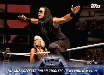 2018 Topps WWE Road To Wrestlemania #65 The Miz Defeats Dolph Ziggler in a Ladder Match - TLC 2016 Front