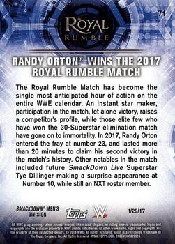 2018 Topps WWE Road To Wrestlemania #71 Randy Orton Wins the 2017 Royal Rumble Match - Royal Rumble 2017 Back