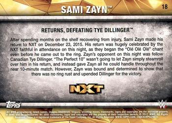 2017 Topps WWE NXT - Matches and Moments #18 Sami Zayn Returns, Defeating Tye Dillinger Back