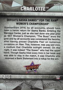 2017 Topps WWE Women's Division - WWE Matches and Moments #WWE-2 Charlotte Back