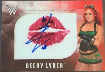 2017 Topps WWE Then Now Forever  - Autographed Kiss Cards Red #NNO Becky Lynch Front