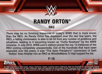 2017 Topps WWE Then Now Forever  - Finishers and Signature Moves #F-10 Randy Orton Back