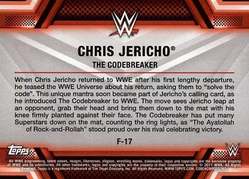 2017 Topps WWE Then Now Forever  - Finishers and Signature Moves #F-17 Chris Jericho Back
