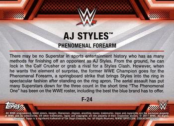 2017 Topps WWE Then Now Forever  - Finishers and Signature Moves #F-24 AJ Styles Back