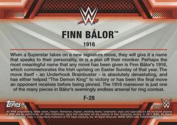 2017 Topps WWE Then Now Forever  - Finishers and Signature Moves #F-28 Finn Bálor Back