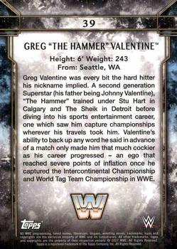 2017 Topps Legends of WWE - Bronze #39 Greg The Hammer Valentine Back