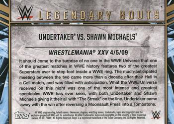 2017 Topps Legends of WWE - Legendary Bouts #1 Undertaker vs. Shawn Michaels - WrestleMania XXV Back