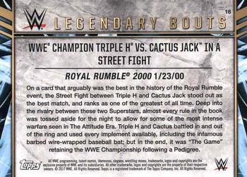 2017 Topps Legends of WWE - Legendary Bouts #18 WWE Champion Triple H vs. Cactus Jack in a Street Fight - Royal Rumble 2000 Back