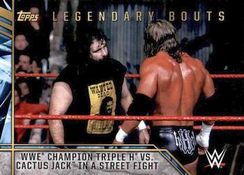 2017 Topps Legends of WWE - Legendary Bouts #18 WWE Champion Triple H vs. Cactus Jack in a Street Fight - Royal Rumble 2000 Front