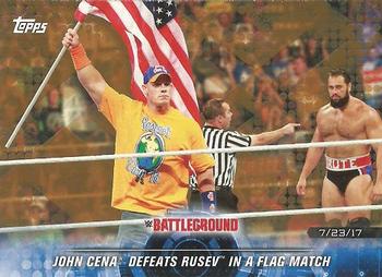 2018 Topps WWE Road To Wrestlemania - Bronze #96 John Cena Defeats Rusev in a Flag Match - Battleground 2017 - 7/23/17 Front
