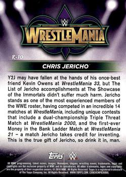 2018 Topps WWE Road To Wrestlemania - Wrestlemania 34 Roster #R-10 Chris Jericho Back