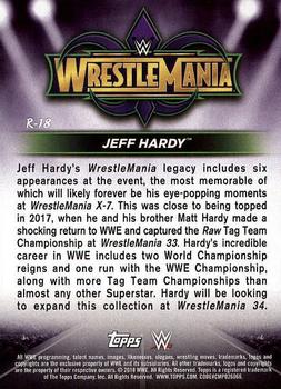 2018 Topps WWE Road To Wrestlemania - Wrestlemania 34 Roster #R-18 Jeff Hardy Back