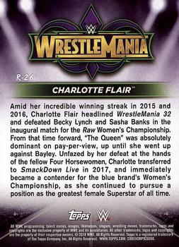 2018 Topps WWE Road To Wrestlemania - Wrestlemania 34 Roster #R-26 Charlotte Flair Back