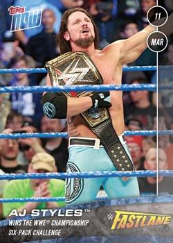2018 Topps Now WWE #11 AJ Styles Front